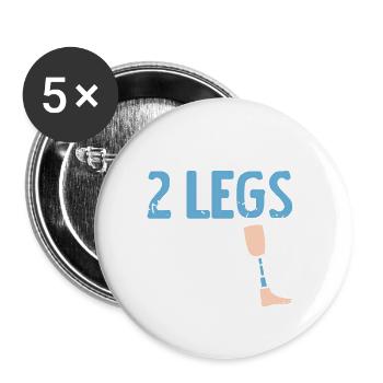 Don't Need 2 Legs To Kick Your Ass Prosthesis - Buttons large 2.2''/56 mm (5-pack) - white - Front