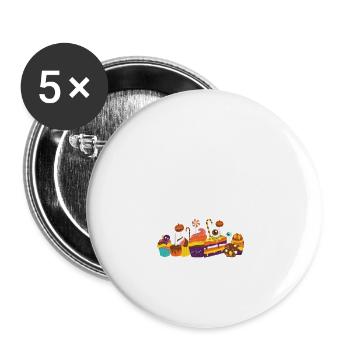 Kuchen Tochter - Buttons groß 56 mm (5er Pack) - Weiß - Vorne
