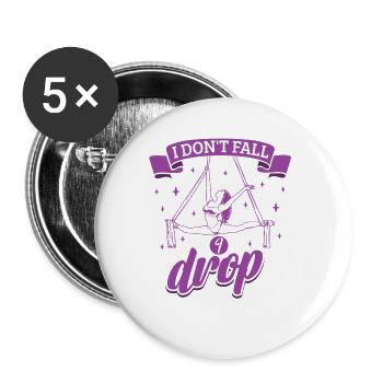 Je ne tombe pas je tombe - Aerial Silk - Lot de 5 grands badges (56 mm) - blanc - Devant