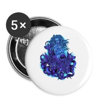 Mythologie grecque - Scylla - Lot de 5 grands badges (56 mm) - blanc - Devant