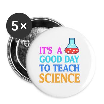 Une bonne journée pour enseigner la science rétro professeur de sciences - Lot de 5 grands badges (56 mm) - blanc - Devant
