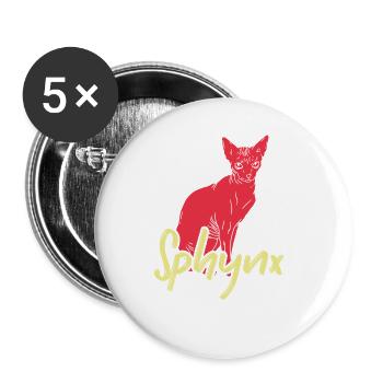 I love my Sphynx kitten pet owner - Buttons large 2.2''/56 mm (5-pack) - white - Front