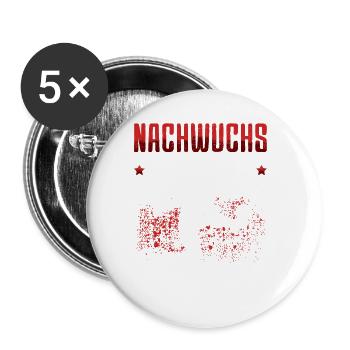 Nachwuchs Fußballer Fußball junge Fußballspieler - Buttons groß 56 mm (5er Pack) - Weiß - Vorne