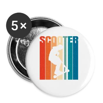 Scooter Scooter Scooter Gift - Buttons large 2.2''/56 mm (5-pack) - white - Front