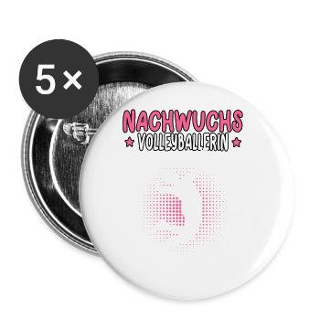 Würde lieber Volleyball spielen Volleyballerin - Buttons groß 56 mm (5er Pack) - Weiß - Vorne