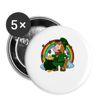Unicorn Leprechaun - St Patrick's Unicorn - Buttons large 2.2''/56 mm (5-pack) - white - Front