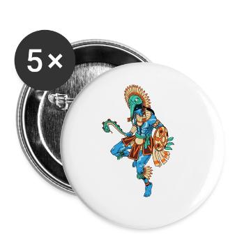 Aztec God of War - Huitzilopochtli - Buttons large 2.2''/56 mm (5-pack) - white - Front