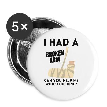 Blessure au poignet de la main du coude osseux i - Lot de 5 grands badges (56 mm) - blanc - Devant
