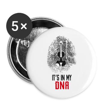 Violin Violinist Fingerprint It's - Buttons groß 56 mm (5er Pack) - Weiß - Vorne