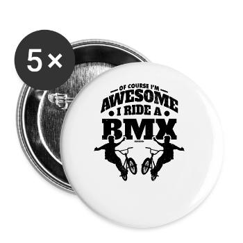 incredible BMX rider - Buttons large 2.2''/56 mm (5-pack) - white - Front