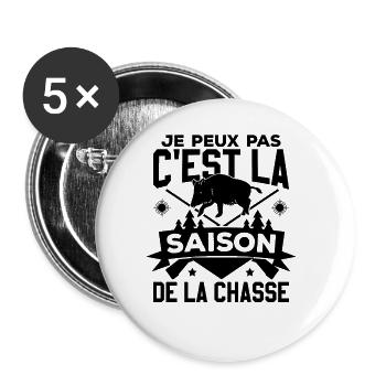 C'est La Saison De La Chasse - Lot de 5 grands badges (56 mm) - blanc - Devant