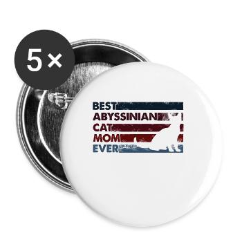 Meilleure mère de tous les temps - Chat abyssin - Lot de 5 grands badges (56 mm) - blanc - Devant