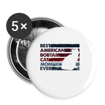 Meilleure mère de tous les temps - American Bobtail Cat - Lot de 5 grands badges (56 mm) - blanc - Devant