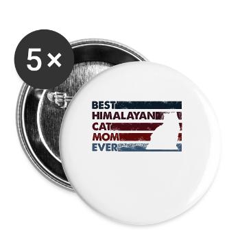 Meilleure mère de tous les temps - Chat de l’Himalaya - Lot de 5 grands badges (56 mm) - blanc - Devant