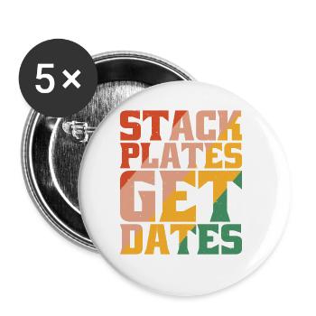 Stack Plates Get Dates 5 - Buttons groß 56 mm (5er Pack) - Weiß - Vorne