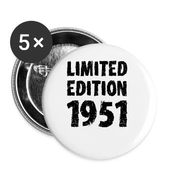 1951 édition limitée cadeau d’anniversaire femme mari - Lot de 5 grands badges (56 mm) - blanc - Devant