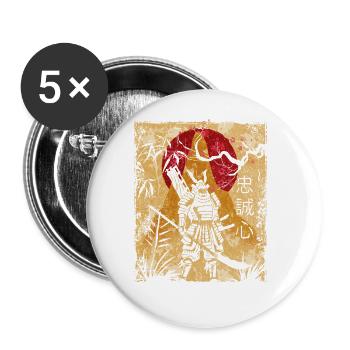Samurai Japanese Art Vintage Fighter Retro - Buttons large 2.2''/56 mm (5-pack) - white - Front