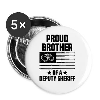 Sheriff Police Law Officer Guard - Buttons large 2.2''/56 mm (5-pack) - white - Front