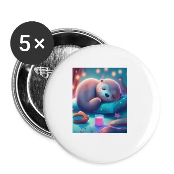 Otter Pet Owners Funny Sleepyhead Otter - Buttons large 2.2''/56 mm (5-pack) - white - Front