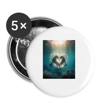 Cute Otter Lovers Sweet Sea Otter Couple - Buttons groß 56 mm (5er Pack) - Weiß - Vorne