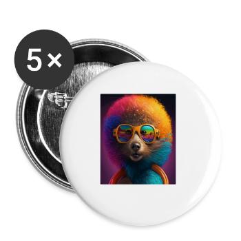 African Otter Pride Pop Art Black Afro Otter - Buttons large 2.2''/56 mm (5-pack) - white - Front