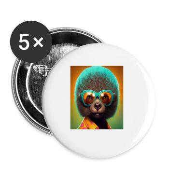 African Otter Pride Pop Art Black Afro Otter - Buttons large 2.2''/56 mm (5-pack) - white - Front