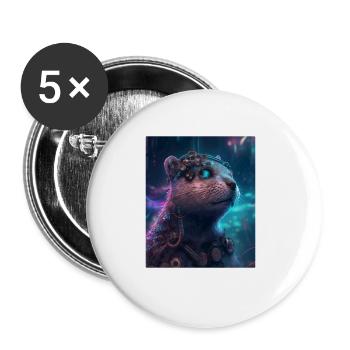 Science Fiction Evolved Animal Robot Otter - Buttons large 2.2''/56 mm (5-pack) - white - Front