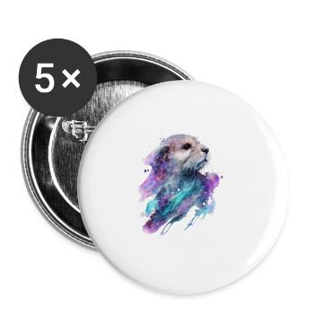 Otter Lovers Magical Sea Otter - Buttons large 2.2''/56 mm (5-pack) - white - Front