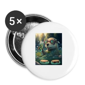 Partygoer Animal Theme Tequila Lover Floating - Buttons groß 56 mm (5er Pack) - Weiß - Vorne