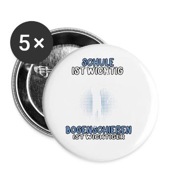 Bogenschießen wichtiger Bogenschütze Bogenschützen - Buttons groß 56 mm (5er Pack) - Weiß - Vorne