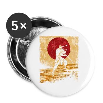 Ninja Japanese Art Vintage Fighter Retro - Buttons large 2.2''/56 mm (5-pack) - white - Front