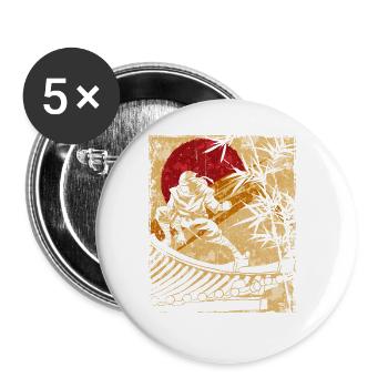 Ninja Japanese Art Vintage Fighter Retro - Buttons large 2.2''/56 mm (5-pack) - white - Front