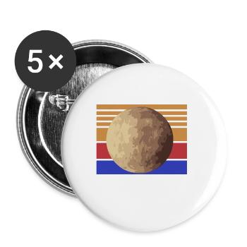 Powered By VENUS Retro Solar System Planet Designs - Buttons large 2.2''/56 mm (5-pack) - white - Front