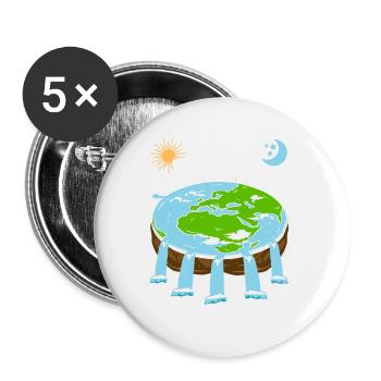 FLAT Earth Retro Flat Earther Designs - Lot de 5 grands badges (56 mm) - blanc - Devant