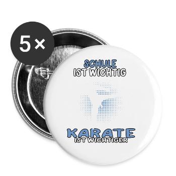 Karate wichtiger Karateka asiatischer Kampfsport - Buttons groß 56 mm (5er Pack) - Weiß - Vorne