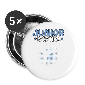 Karate Junior Karateka Asian Martial Arts - Buttons large 2.2''/56 mm (5-pack) - white - Front
