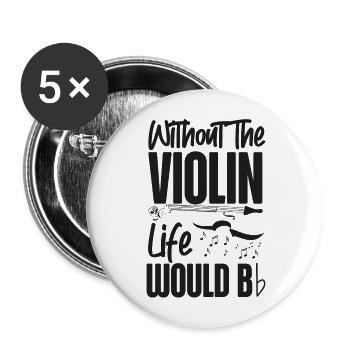 Jeu de mots violoniste sans le - Lot de 5 grands badges (56 mm) - blanc - Devant