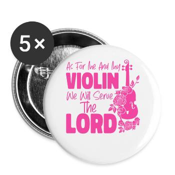 Violoniste Violoniste Jesus Faith - Lot de 5 grands badges (56 mm) - blanc - Devant