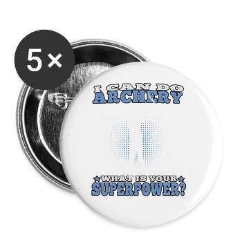I can do Archery Bogenschießen Bogenschütze - Buttons groß 56 mm (5er Pack) - Weiß - Vorne