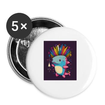 Cinco De Mayo Pinata Party Cute Axolotl Pinata - Lot de 5 grands badges (56 mm) - blanc - Devant