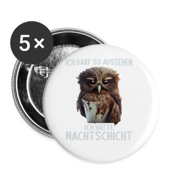 Nachtschicht Dienst Krankenschwester Pflegekraft - Buttons groß 56 mm (5er Pack) - Weiß - Vorne