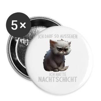 Nachtschicht Dienst Krankenschwester Pflegekraft - Buttons groß 56 mm (5er Pack) - Weiß - Vorne