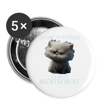 Nachtschicht Dienst Krankenschwester Pflegekraft - Buttons groß 56 mm (5er Pack) - Weiß - Vorne