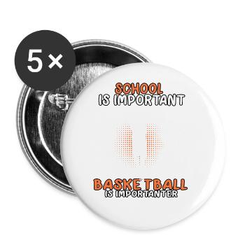 Basketball is an important basketball player - Buttons large 2.2''/56 mm (5-pack) - white - Front