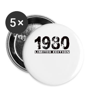 Édition limitée 1980 - Lot de 5 grands badges (56 mm) - blanc - Devant