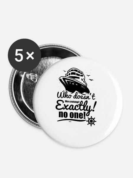 Meer Kreuzfahrtschiff Kapitän Geschenk - Buttons groß 56 mm (5er Pack) - Weiß