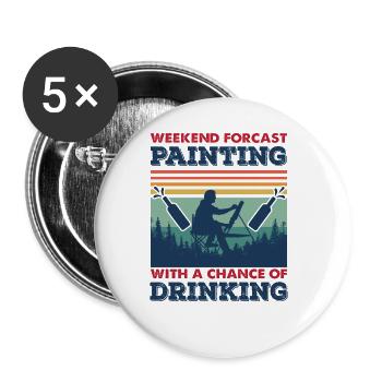 Maler und Lackierer, der Beste und Nervigste Beruf - Buttons groß 56 mm (5er Pack) - Weiß - Vorne
