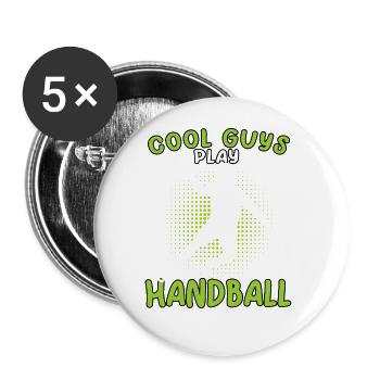 würde lieber Handball spielen Handballer - Buttons groß 56 mm (5er Pack) - Weiß - Vorne