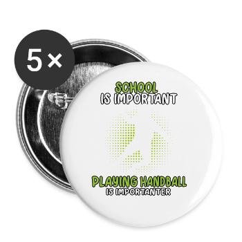 würde lieber Handball spielen Handballer - Buttons groß 56 mm (5er Pack) - Weiß - Vorne
