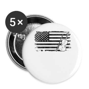 Violin Violinist Usa American Flag - Buttons large 2.2''/56 mm (5-pack) - white - Front